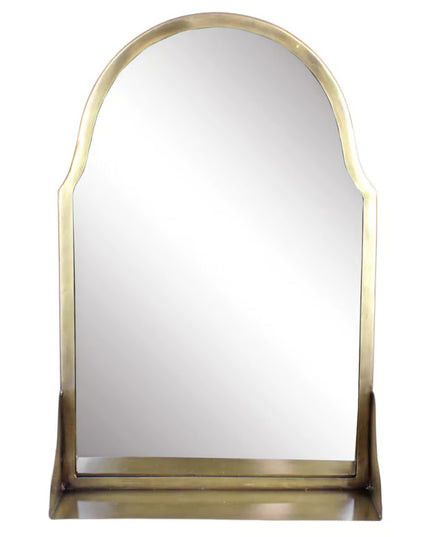 Miroir en laiton avec étagère