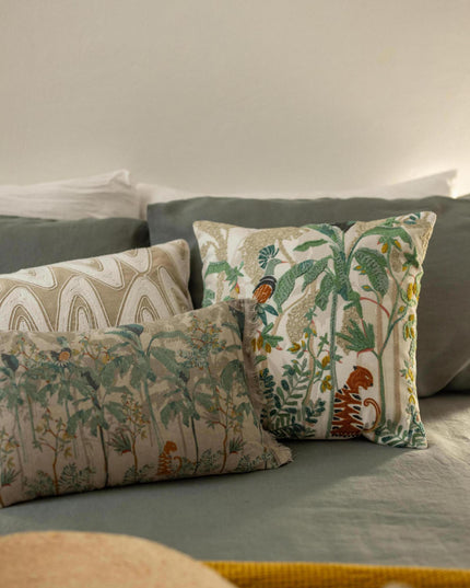 Coussin brodé Jungle