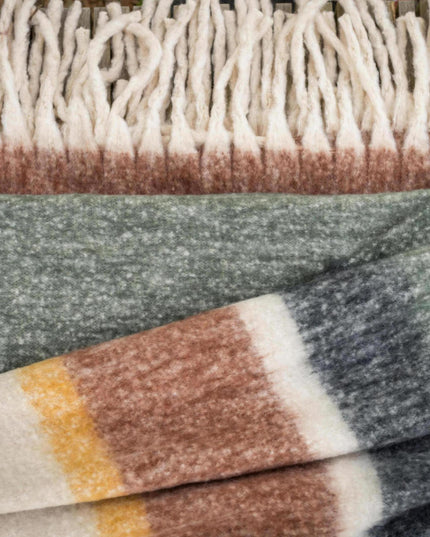 Plaid uni - polyester recyclé - 130 x160 - Olive, neige ou naturel