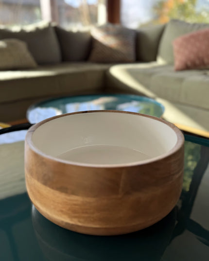 Bol en bois de manguier - laqué blanc